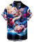 Short Sleeve Shirts Men Chinese Dragon Print Button Down Shirts Summer Casual Shirt Lightweight Regular Fit Turn-Down Collar Tops Funny T Shirts Adult Hawaiian Vacation Shirt for Beach Holiday