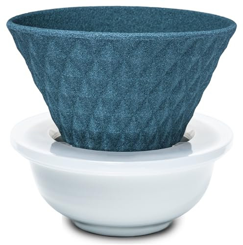Ceramic Reusable Coffee Filter Pour Over Dripper Paperless Sustinable ekubo 1-4 Cup Made in Japan (Green)