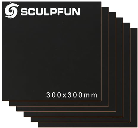sculpfunDIY Lot de 6 panneaux MDF gravés au laser, noirs des deux côtés 3mm 300 x 300 mm, pour sculpter, graver, peindre et décorer, convient aux machines de gravure laser