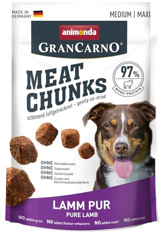 animonda Meat Chunks Medium Lamm Pur (80 g), getreidefreie Hundeleckerlis für ausgewachsene Hunde, leckere Hunde Leckerlis mit viel Fleisch, Hundeleckerlies zum Belohnen und Verwöhnen