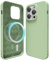oakxco Silicone Case for iPhone 13 Pro Compatible with Magsafe Magnetic Wireless Charging, Slim Thin Soft Rubber Gel with Magnet, Matte TPU Mag Cover for Women Men, Light Green
