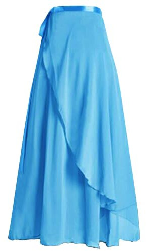 MUNAFIE Ballett Rock Damen Chiffon Wickelrock Ballett kleidung Tanz Röcke für Mädchen Hellblau