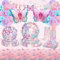 Juego de 119 piezas de vajilla de fiesta con mariposas, decoración de cumpleaños para niñas, mariposas, decoración de cumpleaños infantil, con manteles, tazas, pajitas, servilletas, 16 invitados