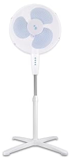 BEPER P206VEN102 Ventilador de Pie 40W, Ventilador ClickClack, Diseño Moderno, 3 Velocidades, Oscilación Horizontal e Inclinación Vertical, Altura Ajustable, Blanco