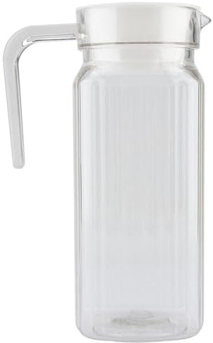 HAOHIZE Jarra con tapa, jarra de tarro con tapa de filtro, jarra de agua con tapa y boquilla, jarras grandes para bebidas, leche materna, jarra acrílica para agua fría (800ML)