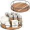 Piatto da portata girevole, in legno, girevole, piatto da portata, piatto da portata, piatto girevole, portaspezie, per formaggio, salsiccia, pizza snack (Ø 23 cm)