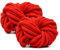 Hengrongshen Dicke Wolle Dickes Garn 2 Stück 500g, Chunky Yarn, Chunky Wool, Armstricken Wolle zum Häkeln für Decke, XXL Riesen Wolle Perfekt zum Weben von Schals Mützen Haustier Nest - Rot
