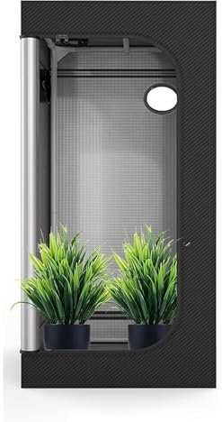 Mosnesrt Grow Tent, 23.6''X23.6''X63'' Growbox, Indoor Hydroponic Plant Growing Room with Observation Windows, 600D Oxford Cloth, Insulated Grow Box for Plants & Vegetable Black
