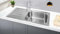 Omeere,100x50x18 Fregadero de cocina, acero inoxidable 304, grosor de material 0,8 mm, fregadero,fregadero, fregadero empotrable, rectangular, 1 seno, XXL 50 x 40 cm (superficie de estante izquierda)