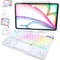 Lecsas Keyboard Case for iPad Air 13-inch (M2, 2024), 360° Rotating Multi-Touch Trackpad, 7-Color Backlit Keyboard, Compatible with iPad Pro 12.9-inch (3rd/4th/5th/6th Gen),Arctic Core X