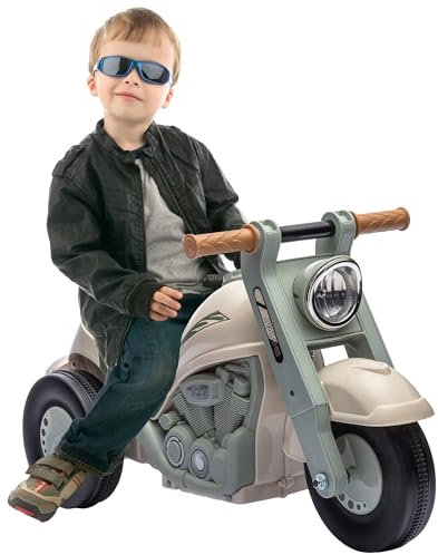AIYAPLAY Moto Correpasillos para Niños de 2-5 Años Correpasillos con Música Burbujas Carga 30 kg 80x35,5x42 cm Crema