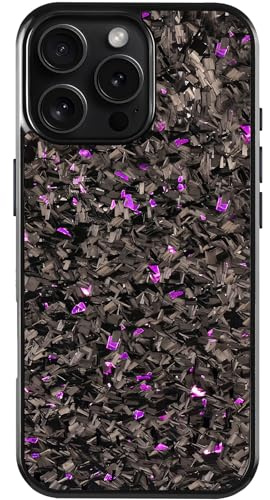 Forged Carbon Fiber Phone Case, All-Inclusive Magnetic Anti-Fall Protective Phone Case for iPhone 16 15 14 13 12 11 Pro Max Plus, Support Wireless Charging (Purple, for iPhone 13ProMax)
