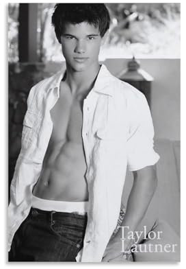 NFChang Poster, Motiv: Schauspieler Taylor Lautner, dekoratives Gemälde, Leinwand, Wandkunst, Wohnzimmer, Schlafzimmer, Wandkunst, moderner Bilddruck, Heimdekoration, 30 x 45 cm, ungerahmter Stil