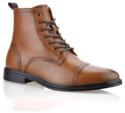MODINSHU Mens Chelsea Dealer Zip Up Memory Foam Smart Casual Work Brogue Ankle Boots
