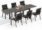 Devoko Salon de Jardin Exterieur 6 Personnes, 6+1 Mobilier de Jardin, 6 Chaise Empilable Aluminium et 1 130CM-260CM Aluminium Table de Jardin Extensible,Salon de Jardin pour Balcon, Marron