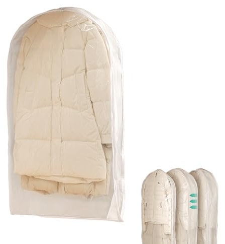 MHwan Custodie per Abiti, Comprimibile Salvaspazio, Contiene 3-4 Piumini Spessi, Resistente a Polvere e Umidità Copri Abiti da Armadio, Lavabile e Riutilizzabile, 110 x 60 x 15 cm