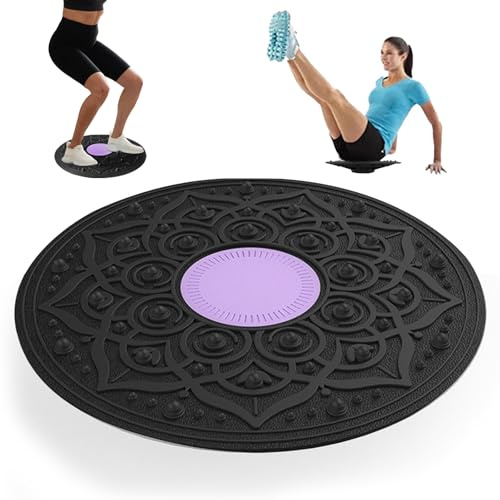 Balance Board, Ø 30cm Labyrinth Wobble, Rutschfeste Wackelbrett, Board Yoga Training Fitness Balance, für Stärken der Stabilität und Ganzkörper-Training, Lila
