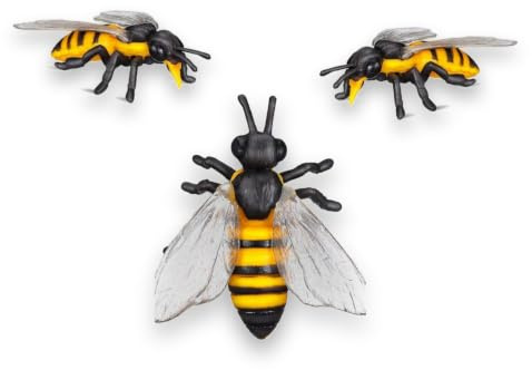 BESTYASH 3 Stück Realistische Hornissenfiguren, Kunststoff Insektenmodelle | Detailreiche Wespenfiguren zum Lernen, Sammeln und Dekorieren, geeignet für Kinder, Schule, Biologieunterricht und Tischdeko