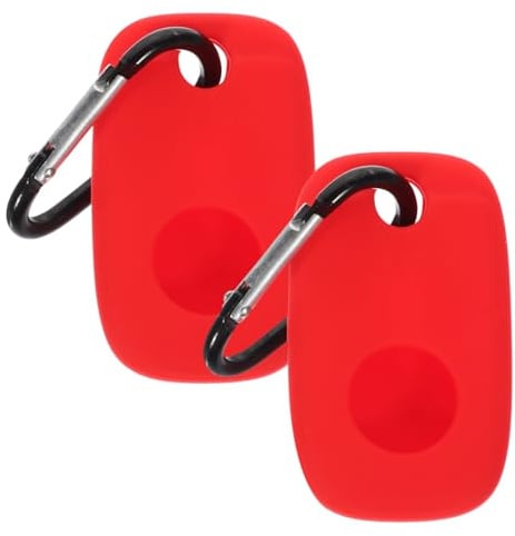 Homoyoyo 2pcs Red Silicone Case for Tile Lightweight Shockproof Protective Cover Anti-scratch Wear-resistant Sleeve Compatible with Bluetooth Tracer