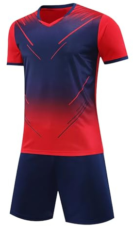 Hoseay Football Kit Boys Quick Dry Soccer Jersey Set 7-13 Years | Breathable Training Shirts and Shorts, PE Tracksuit, Two Piece Athletic Wear, Kids Sports Outfit, Running Basketball Gym
