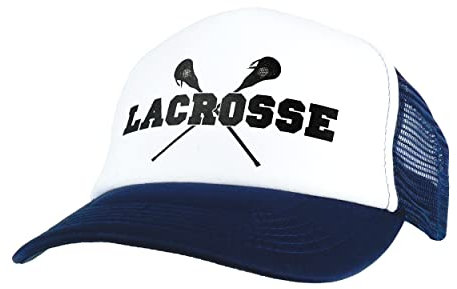 Captain LAX Crossed Men Lacrosse Sticks Lacrosse Trucker Cap - größenverstellbar Kappe für Herren, atmungsaktiv, Print