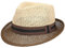 Lipodo Twotone Trilby Strohhut - Sommerhut Damen/Herren - Hut aus Stroh (Papierstroh) - Sonnenhut Frühjahr/Sommer - Strandhut Natur-braun M (56-57 cm)