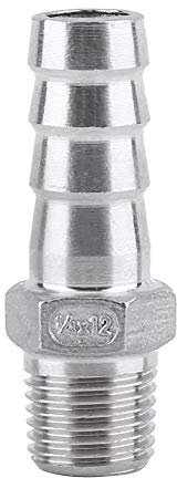 Venta loca de acero inoxidable SS304 rosca externa de la tubería de la rosca, adaptador, conector de la manguera de la barba, BSP 1/8~ 3/4(1/4x 12 mm)