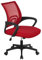 Yaheetech Adjustable Office Chair Executive Work Chair Mid-Back Computer Chair Desk Chair with Back Support Padded Seat Rolling Wheels for Home Office Furniture Red