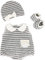 ZWOOS Puppenkleidung für New Born Baby Doll, niedlich Baumwolle Outfit mit Hut und Socken für Puppen 35-43 cm
