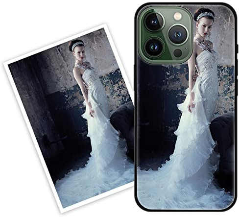 Sunrive Personalisierte Hülle kompatibel mit iPhone 13 Pro Handyhülle Benutzerdefiniert Gehärtetes Glas Weicher Etui mit Eigenem Foto Bild Text Individuelle + Displayschutzfolie
