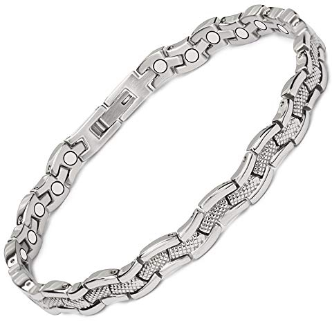 Bracelet de cheville magnétique en acier inoxydable pour femme - 24 cm/6 mm