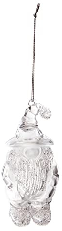 Christmas Bauble 11cm Gonk Frosted Acrylic Garden Gnome Premier TD211233
