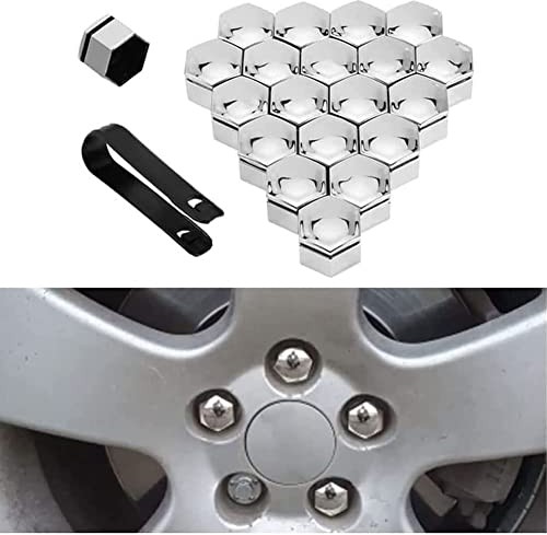 20 StüCke 17mm 19mm Radmutterkappen Reifenmutternabdeckungen FüR Benz AMG CLK CLA W203 W211 W204 W210 W124, Universal Nut Abdeckkappe Schraube Auto Mutter Covers Bolt Radkappen,SLIVER-19MM