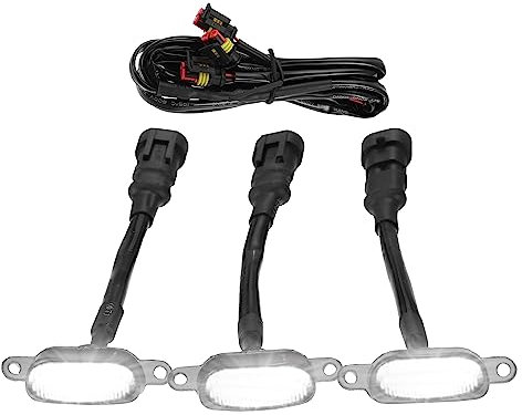 X AUTOHAUX Grill LED Light Front Grille Lights for Ford F150 White Light Black