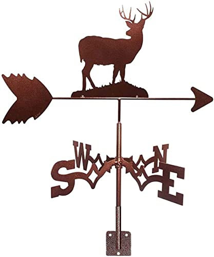 EICOFF Wetterfahne, Deer Metall Wetterfahne Gusseisen Windrichtungsanzeiger Langlebige Windfahne Wetterfahne mit Rostschutzbeschichtung für Gartenpavillon im Freien auf dem Bauernhof