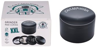 Champ High Maxi Curved Kräutermühle, Metall Schwarz, Ø 100mm, 4-teilig