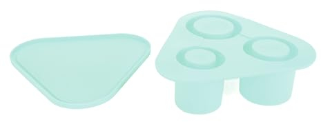 Taza Bandeja para Cubitos de Hielo Cilindro Hueco de Fácil Liberación Bandeja para Cubitos de Hielo Suave Capacidad de 3 Piezas para café (GREEN)