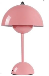 MeYuxg Pilz Lampe, Flowerpot Lampe mit 3 Helligkeitsmodi, Led Tischleuchte Kabellos, Tischlampe Pilz, Tischlampe Kabellos Dimmbar, Akku Tischlampe Aufladbar für Schlafzimmer, Büro, Restaurants (Rosa)