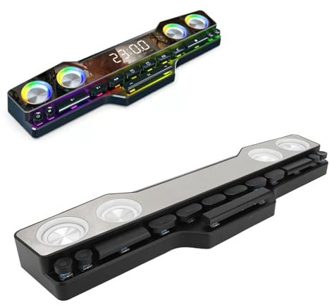 VBESTLIFE Altoparlanti per Computer, Soundbar per Laptop Bluetooth RGB, AUX, Scheda di Memoria, Riproduzione unità USB, Altoparlanti per Computer Alimentati Tramite USB per Monitor,