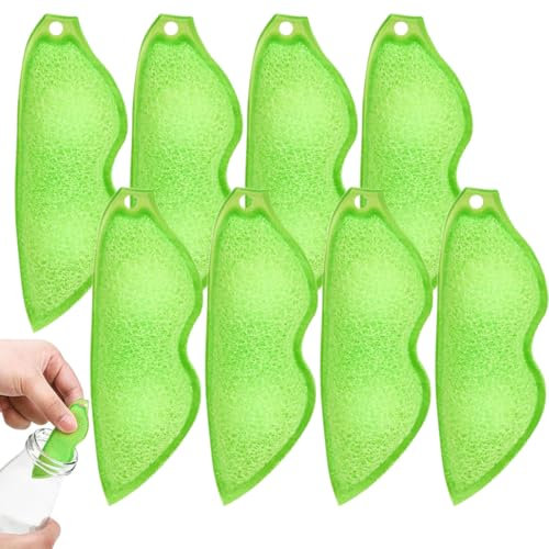 SIRLOMU 8 Stück Magic Beans Bottle Cleaner Sponge, Küchenschwämme in Erbsenform