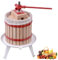 QEENTOE Obstpresse Manuell Weinpresse aus Holz Spindelpresse mit Pressnetz Saftpresse Apfelpresse Fruchtpresse Granatapfelpresse Beerenpresse Rot Mechanische Presse für Wein Obst Maische - 12L