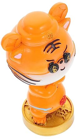 Alipis Jahr Tiger Harz Tiger Schmuck Auto Tiger Decor Desktop Modell Einzigartige Maskottchen Orange Tiger Spielzeug