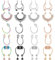 Lusofie Lot de 20 faux anneaux de nez en acier inoxydable pour septum - Faux piercing de nez magnétique pour homme et femme