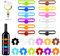 TDUNSYA 24 Stück Glasmarkierer, Glas Markierung Trinkgläser,Wiederverwendbarer Glasmarker Silikon,Weinglasmarkierer Wein Marker,Charm Weinglasring Silicon für Weinglas,Tassen, Trinkglas,Cocktailglas
