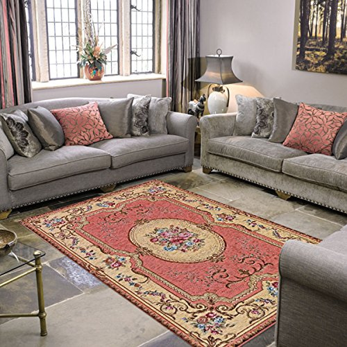Pierre Tappeti Tappeto arredo salotto camera AUBUSSON ROSA in ciniglia multiuso lavabile antiscivolo cm.65x300 passatoia