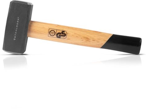 STAHLWERK Fäustel mit 1500 g Hammerkopf | Plattenhammer aus gehärtetem und lackiertem Carbon-Stahl | hochwertiger Hammer mit bruchfestem Hartholzstiel | Vorschlaghammer