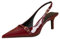 Scarpe Donna Punta A Punta Slingback Scarpe da Sera Sandali con Fibbia Tacco A Spillo Taglio per Ricevimento di Matrimonio E Cocktail Party,Burgundy,40 EU