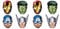 Procos 87976 - Papier-Masken Mighty Avengers, 6 Stück, Größe 22 x 14,5 / 19 cm, mit Gummiband, Gast-Geschenk, Karneval, Geburtstag, Mottoparty