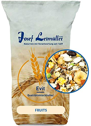 Leimüller Papageienmüsli Trockenfrüchte 1kg Papageien Vögel Ara Kakadu | Müsli mit Früchten für Papageien, ausgewogen, aus Österreich, ohne Zusätze