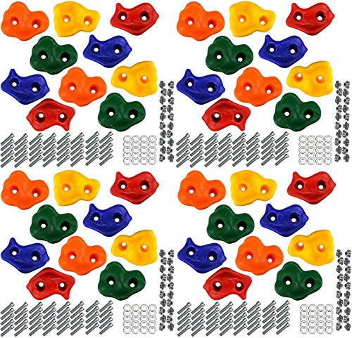 Klettersteine für Kletterwand im Set bunt gemischt robuste Klettergriffe für Spielturm (40 Stück)